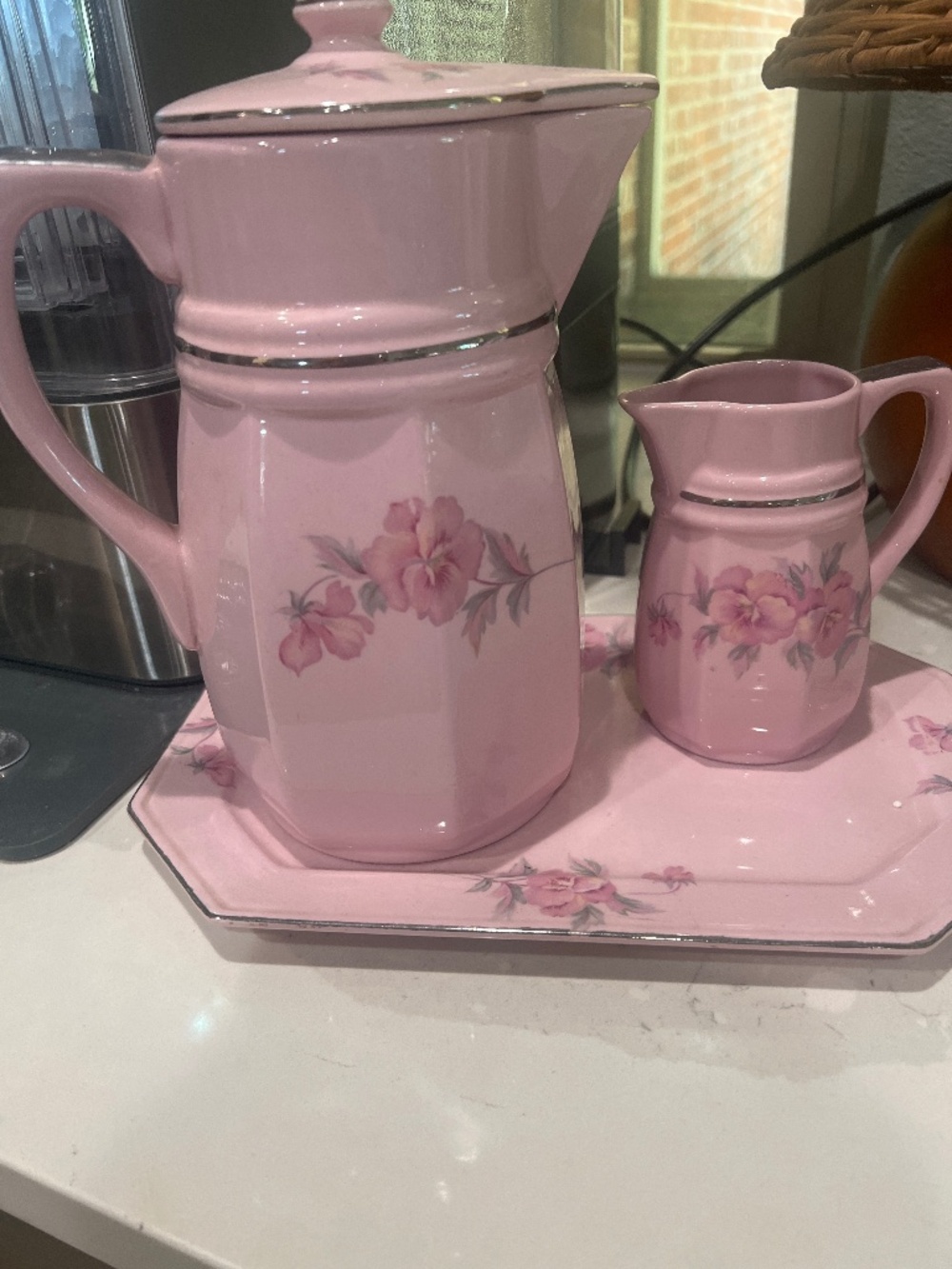 Pink tea set
